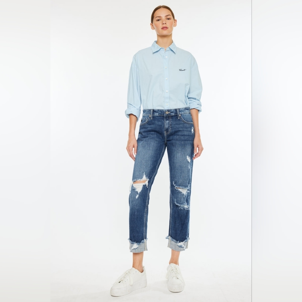 KanCan Russell Mid-Rise Boyfriend Jeans-Size 9/28